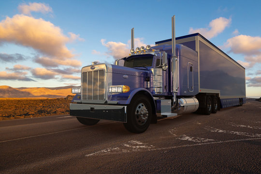 Commercial semi truck on the highway representing DOT transportation testing